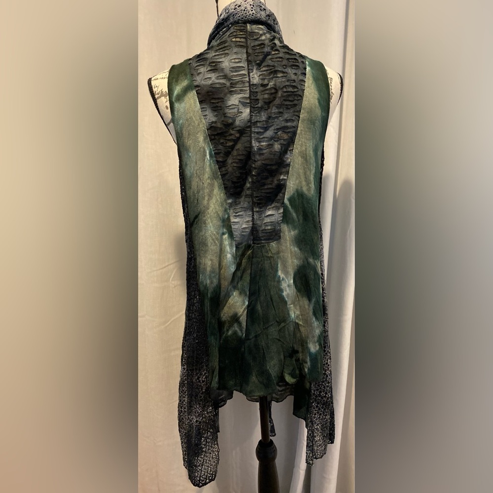 Vintage Concept Patchwork Sleeveless Cardigan Ves… - image 2